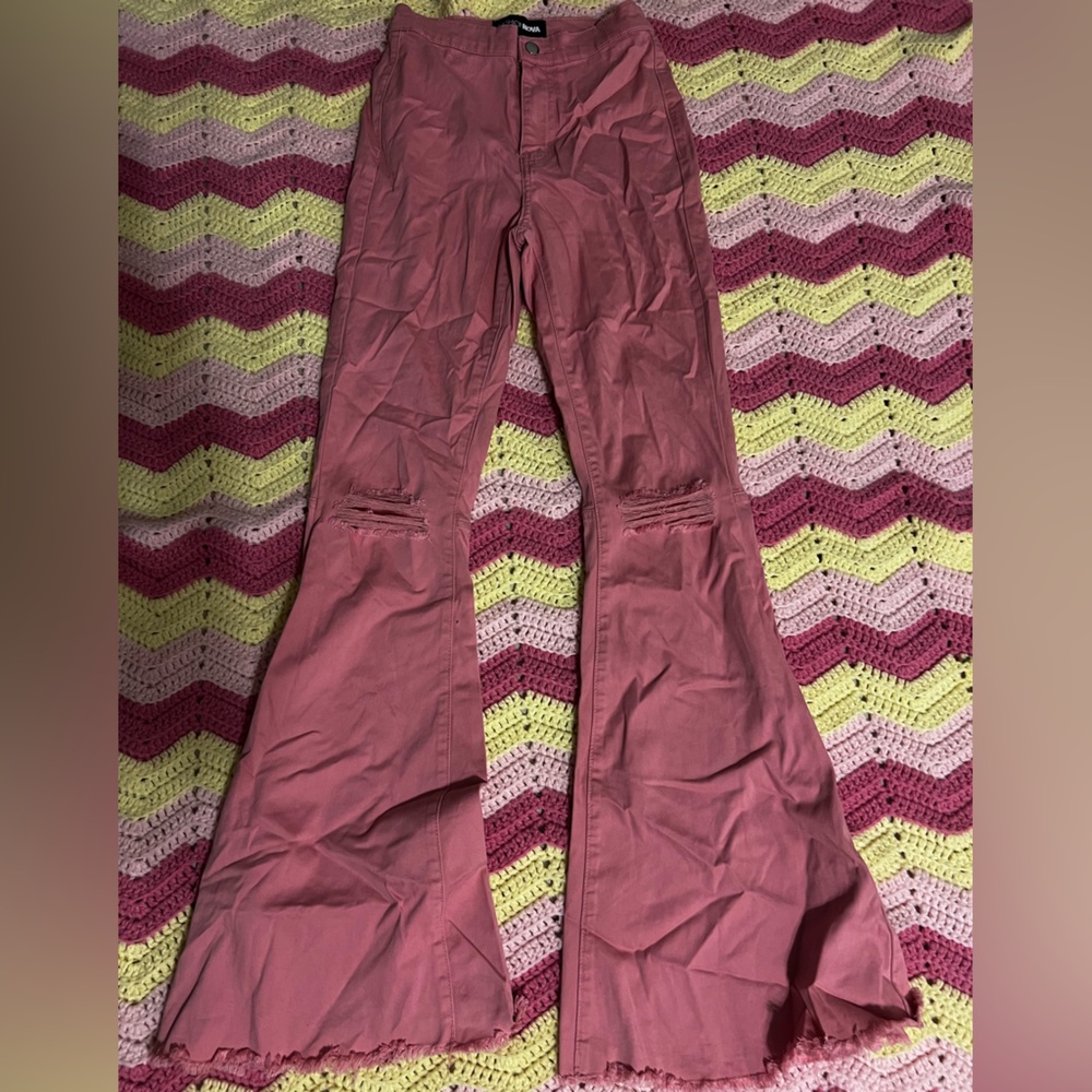 Fashion Nova Pink Flare Jeans